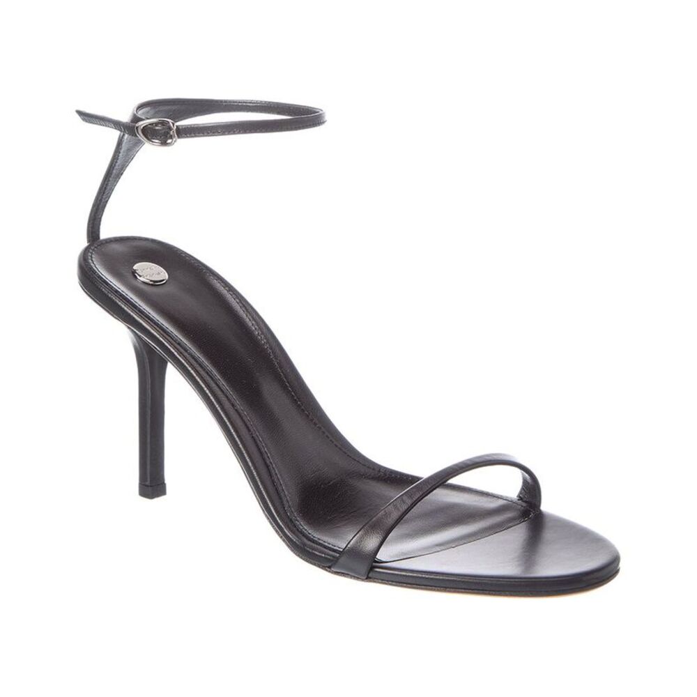 Proenza Schouler Slash Ankle Strap Leather Sandal, Black